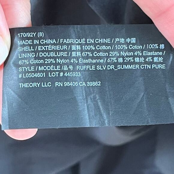 Theory Women's Round Neck Midi Dress Black Size 8 - Picture 9 of 10